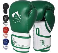 AQF Boxing Gloves for Training & MMA Muay Thai Punch Bag Sparring MMA Gloves for Kickboxing Fighting & punching bag with Extra Layers of Padding (Green, 14oz)