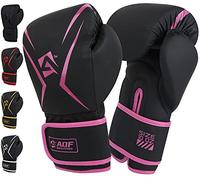 AQF Boxing Gloves Kids Adults - Training Muay Thai Gloves 6oz to 16oz for Punch Bag MMA Sparring Fighting & Kickboxing with Extra Layers of Padding (Pink, 8oz)