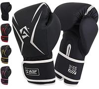 AQF Boxing Gloves Kids Adults - Training Muay Thai Gloves 6oz to 16oz for Punch Bag MMA Sparring Fighting & Kickboxing with Extra Layers of Padding (Silver, 4oz)