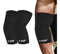 AQF Elbow Sleeves for Weightlifting for Powerlifting, Bench Press & Gym Cross Training Elbow Lifting Wraps - Single & Double Ply Arm Sleeves for Men & Women (Pair)