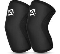 AQF Knee Sleeves for Weightlifting - 5mm & 7mm Knee Support for Squats, Powerlifting, Running, Fitness & Gym Training - Sold as Pair