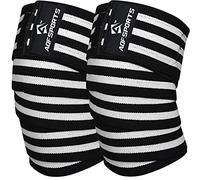 AQF Knee Wraps Weight Lifting Bandage - IPL and USPA Approved Gym Knee Support - Heavy Duty 78” Elasticated Support Straps Guard Powerlifting, Squatting (Pair)