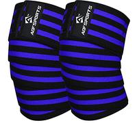 AQF Knee Wraps Weight Lifting Bandage - IPL and USPA Approved Gym Knee Support - Heavy Duty 78” Elasticated Support Straps Guard Powerlifting, Squatting (Pair)