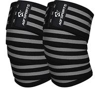 AQF Knee Wraps Weight Lifting Bandage - IPL and USPA Approved Gym Knee Support - Heavy Duty 78” Elasticated Support Straps Guard Powerlifting, Squatting (Pair)