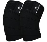AQF Knee Wraps Weight Lifting Bandage IPL and USPA Approved Gym Knee Support- Heavy Duty Elasticated Support Straps Guard Powerlifting, Squatting