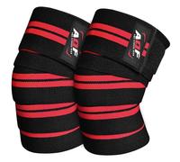 AQF Knee Wraps Weight Lifting Bandage IPL and USPA Approved Gym Knee Support- Heavy Duty Elasticated Support Straps Guard Powerlifting, Squatting