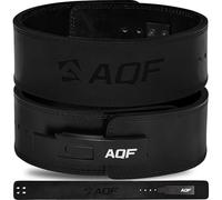 AQF Leather Weight Lifting Belt - IPL and USPA Approved Powerlifting Belt Back Support - 4” Wide x 10mm Thick Lever Buckle Cowhide Leather Deadlifting Training Bodybuilding Belt (Full Black, 2XL)