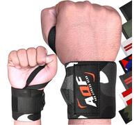 AQF Power Weight Lifting Wrist Wraps Supports Gym Training Fist Straps - Sold as Pair & One Size Fits All (Grey Camo)