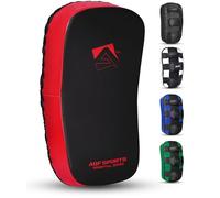 AQF Thai Pads for Training Muay Thai Curved Kickboxing Pads with Solid Handle Grip Kick Pads Boxing, MMA Martial Arts & Karate Body Strike Shield (Sold as Single) (Single, Red)
