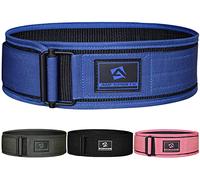 AQF Weight Lifting Belt - 4” Auto Lock Nylon Gym Belt for Functional Training Bodybuilding Powerlifting Deadlift Squat and Weightlifting workout - Lifting Support for Men and Women (M, Blue)