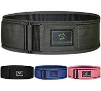 AQF Weight Lifting Belt - 4” Auto Lock Nylon Gym Belt for Functional Training Bodybuilding Powerlifting Deadlift Squat and Weightlifting workout - Lifting Support for Men and Women (S, Green)