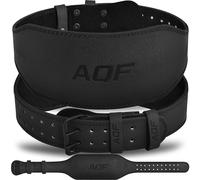 AQF Weight Lifting Belt for Men Gym Fitness, 4" 6" Padded Lumbar Back Support, 7mm Thick Leather Training Belt, Powerlifting, Bodybuilding (XXL 40"-44", Matte Black 6 Inch)