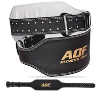 AQF Weight Lifting Belt for Men Gym Fitness, 4" 6" Padded Lumbar Back Support, 7mm Thick Leather Training Belt with 11 Adjustable Holes, Ideal for Powerlifting, Bodybuilding