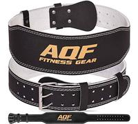 AQF Weight Lifting Belt for Men Gym Fitness, 4" Padded Lumbar Back Support, 7mm Thick Leather Training Belt with 11 Adjustable Holes, Ideal for Powerlifting, Bodybuilding