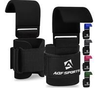 AQF Weight Lifting Hooks Straps, Non-Slip Rubber Coating Grips 8mm Thick Padded Neoprene with Double Stitching for Powerlifting Deadlifts Gym Chin Pull Up Exercise Fitness - Black