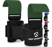 AQF Weight Lifting Hooks Straps, Non-Slip Rubber Coating Grips 8mm Thick Padded Neoprene with Double Stitching for Powerlifting Deadlifts Gym Chin Pull Up Exercise Fitness - Military Green