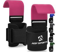 AQF Weight Lifting Hooks Straps, Non-Slip Rubber Coating Grips 8mm Thick Padded Neoprene with Double Stitching for Powerlifting Deadlifts Gym Chin Pull Up Exercise Fitness - Pink