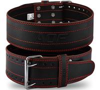 AQF Weightlifting Belt for Men & Women - 6mm Thick 100% Genuine Leather Gym Belt for Weight Lifting, Powerlifting, Strength Training, Squat, Deadlift Workout, Bodybuilding (Red, S)