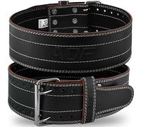 AQF Weightlifting Belt for Men & Women - 6mm Thick 100% Genuine Leather Gym Belt for Weight Lifting, Powerlifting, Strength Training, Squat, Deadlift Workout, Bodybuilding (White, L)