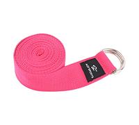 AQF Yoga Strap 1.8M, 2.4M, 3M Soft Cotton Leg Stretcher with D-Ring Buckle Adjustable Fitness Belt for Leg Stretching & Body Stretch Band (Pink, 3M)