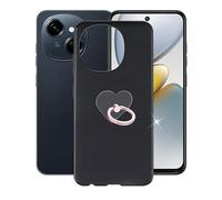 AQGGIIXY Phone Case for Tecno Spark Go 1 (6.67") with 360° Rotation Ring Holder Stand, Black Soft Silicones Shockproof Shell Anti-Scratch TPU Bumper Protective Cover for Tecno Spark Go 1