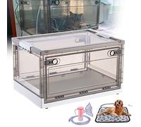 AqGwfcH Pet Atomization Cage 56L, Pet Oxygen Inhalation Box ICU Cage with Waterproof Pet Heating Pad, Breathable, Puppies/Medium Dog/Cat Inhalation Oxygen Therapy Chamber