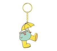AQI Rainylune Frog Enamel Keychain, In the Rain, In the Rain