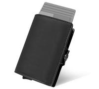 AQIANGHUI Men's wallet, card case, men's wallet, credit card sleeves for men, ID and card sleeves for women, black, Modern