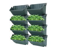 AQIFAND 24 PCS Wall Mounted Planter with Drainage Holes & Water Storage | 33x14x18.5cm PP Vertical Garden Planter, 3kg Load, Wall Hanging Flower Pot for Gardens, Patios, Balconies