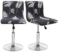 AQIGR 2PCS Bar Stool Cover with Back Printed Dining Room Square Swivel Barstool Chair Seat Cushion Slipcover for Counter Height Mid Low Back Chair Protector (Color : #2)