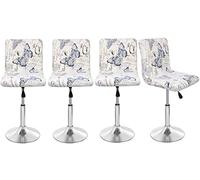 AQIGR Bar Stool Covers Barstool Chair Slipcovers 2/4 Pack Stretch Chair Slipcover Pattern for Short Swivel Dining Chair-Counter Height Side Chairs (Color : #22, Size : 4pcs)