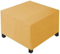 AQIGR Large Square Footstool Cover, Stretch Ottoman Cover Washable Super Soft Universal Pouffe Cover with Elastic Bottom Anti-Slip Foot stool Slipcovers(Gold,L 60x W 60xH 45cm)