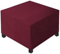 AQIGR Large Square Footstool Cover, Stretch Ottoman Cover Washable Super Soft Universal Pouffe Cover with Elastic Bottom Anti-Slip Foot stool Slipcovers(Burgundy,L 40 x W 40xH 40cm)