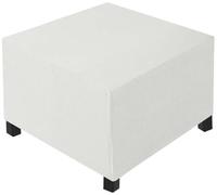 AQIGR Large Square Footstool Cover, Stretch Ottoman Cover Washable Super Soft Universal Pouffe Cover with Elastic Bottom Anti-Slip Foot stool Slipcovers(White,L 45 x W 45xH 40cm)