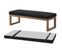 AQIGR Memory Foam Bench Cushion Custom Window Seat Cushions Indoor with Non-Slip Bottom Garden Patio Cushion for Outdoor Furniture, Long Chair Swing Porch(Black,35x120CM)