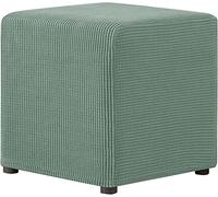 AQIGR Ottoman Covers Slipcover Square 40x40, Ottoman Covers Protector for Foot Stool Furniture Stretch Jacquard Fabric with Elastic Bottom (Color : #7, Size : 40X40CM)
