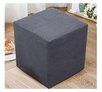 AQIGR Square Ottoman Slipcover Footstool Protector Covers Stool Ottoman Covers Stretch with Elastic Bottom, Feature Textured Checked Fabric Machine Washable (Color : #1, Size : 35X35CM)