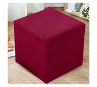 AQIGR Square Ottoman Slipcover Footstool Protector Covers Stool Ottoman Covers Stretch with Elastic Bottom, Feature Textured Checked Fabric Machine Washable (Color : #6, Size : 40X35CM)