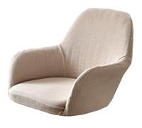 AQIGR Stretch Accent Chair Slipcover Curved Back Accent Kitchen Chair Covers Modern Arc Shaped Armrest Counter Height Bar Stools Covers Wing Back Chair Protector (Color : Light khaki, Size : 6PCS)