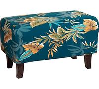 AQIGR Super Stretch Rectangle Ottoman Slipcover Oversized Soft Spandex Jacquard Small Ottoman Covers Square Footstool Slipcover Storage with Elastic Bottom for Living Room (Color : #6, Size : L)