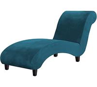 AQIGR Velvet Lounge Chaise Cover Stretch Armless Sofa Slipcover, Luxurious Furniture Cover for Bedroom Chaise Lounge Ultra Soft Machine Washable (Color : K)