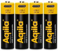 Aqiila AA USB-C Rechargable Battery 1.5V 2000mAh Li-Ion (4x)