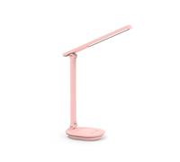 AQINGLING Pink Desk Lamp College Dorm Essentials for Girls, 3 Color Dimmable Reading Lamp, Cordless Rechargeable Battery Operated, USB Powered, Cute LED Desk Lamps for Home Office, Bedrooms, Study