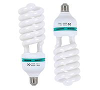 AQIRUI 2 x 85W Light Bulb 5500K CFL Daylight Spiral Softbox Bulb in E27 Socket for Photography Photo Video Studio Lighting
