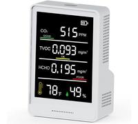 AQItech Professional Indoor Air Quality Monitor with AQI Beep Alarms, 8 in 1 Portable Real-Time Detector for CO2 | TVOC | HCHO | Temperature | Humidity for Home Cars Plants and Pets
