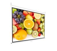 Aqkgtj 100inch Portable Retractable Projector Screen, 16:9 HD Manual Pull-Down Movie Screen for Home Theater, Cinema, Office