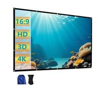Aqkgtj Portable Foldable Projector Screen 100/200/300inch, 16:9 HD 4K Canvas Double Sided Movie Screen with Bag for Home Theater, Indoor Outdoor, Washable(200inch 16:9)