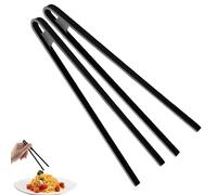 aqlbhz 2 Pack Black Food Grade Kitchen Tongs for Toast - Non-Stick Kitchen Tongs for Toaster, Fried Steak, BBQ
