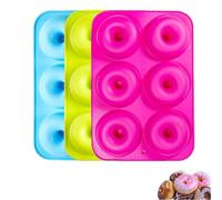 aqlbhz 3pcs Silicone Donut Moulds,Silicone Baking Moulds Donut Mould Silicon Doughnut Mould Tray Muffin Cupcake Biscuit Doughnut Maker Donut Maker Non-Stick Baker Tool for Microwave & Oven