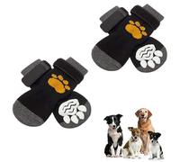 Aqlbhz 4 PCS Double Anti-Slip Dog Socks - Paw Protectors With Adjustable Straps for Dogs and Cats - Non-Skid Boots to Stop Licking